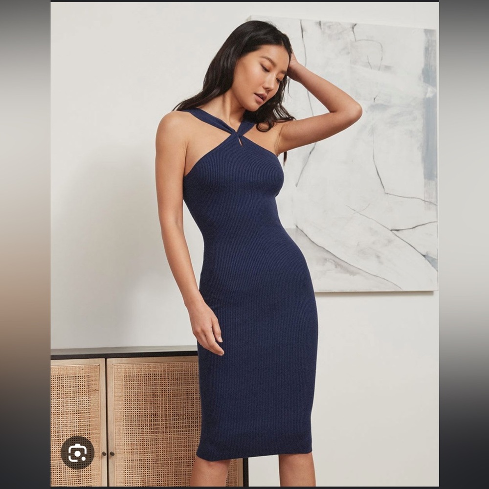 RW&CO twist halter neck body con dress NWT